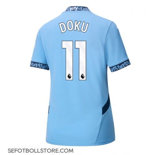 Manchester City Jeremy Doku #11 Replika Hemmatröja Dam 2024-25 Kortärmad